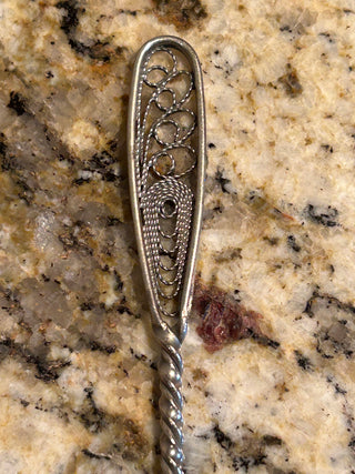 Vintage Demitasse Filigree Spoons, Set of 4
