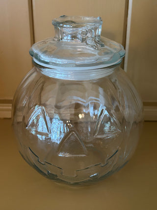 Vintage Libbey Glass Pumpkin Canister