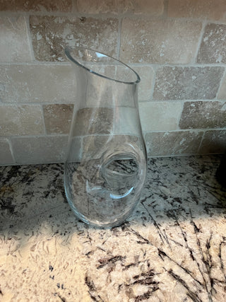 Crate & Barrel Pierced Glass Carafe