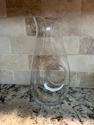 Crate & Barrel Pierced Glass Carafe
