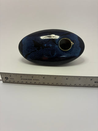 Signed  Studio Pottery Ikebana Vase with Matching Tray”