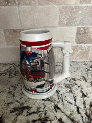 Vintage Christmas Budweiser Beer Stein 2001 “Holiday at the Capitol””