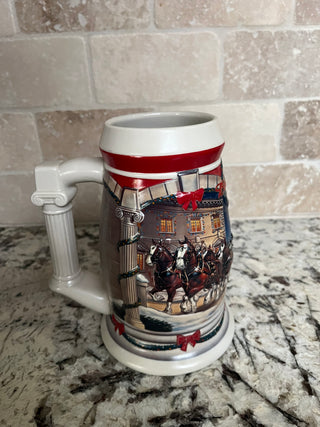 Vintage Christmas Budweiser Beer Stein 2001 “Holiday at the Capitol””