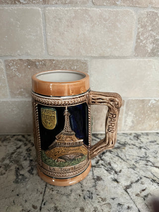 Vintage Paris Eiffel Tower Beer Stein
