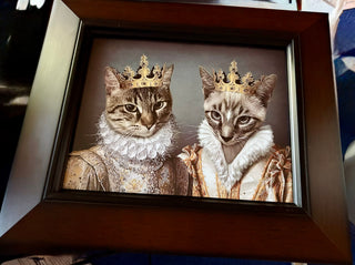 Royal Cats. Produced at owner's request and thus original. Wooden frame