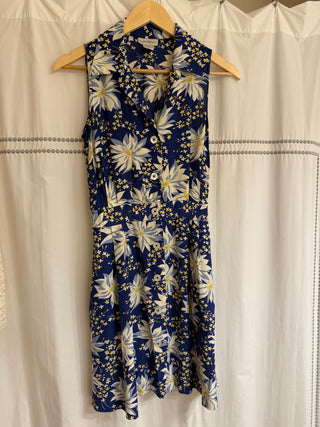 Old Label Banana Republic Flowered  Rayon Dress, 4