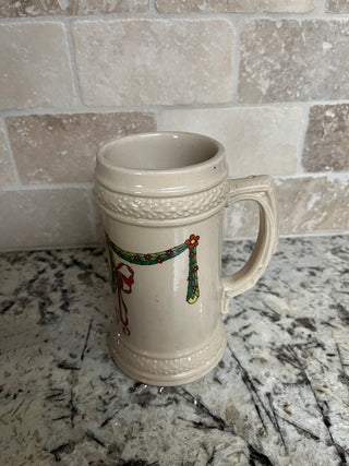 Vintage Beer Stein German Christmas Wreath & Saying