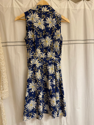 Old Label Banana Republic Flowered  Rayon Dress, 4