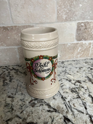 Vintage Beer Stein German Christmas Wreath & Saying