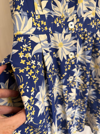 Old Label Banana Republic Flowered  Rayon Dress, 4