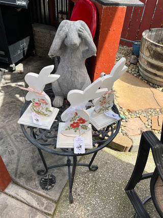 Wood Bunnies With IOD Transfer