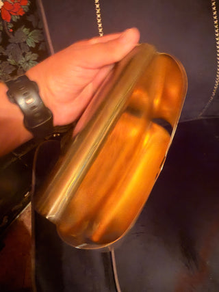Vintage MCM Polished Brass gold tone envelope wall Pocket Letter Holder
