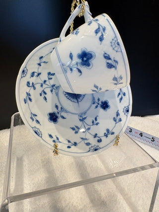 DANISH BING GRONDAHL CUP SAUCER BUTTERFLY BLUE