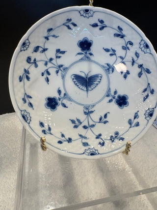 DANISH BING GRONDAHL CUP SAUCER BUTTERFLY BLUE