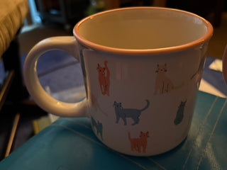 Cat MUG Cream with multi color cats