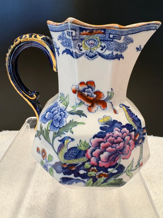 MASONS ENGLAND CREAMER  PEONY AND BIRD.