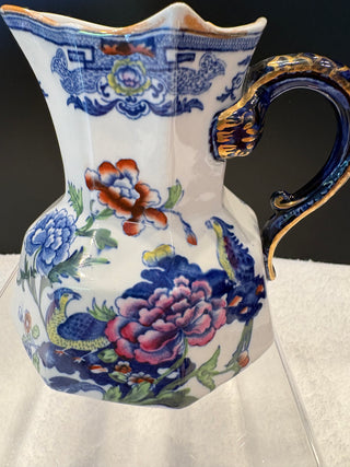 MASONS ENGLAND CREAMER  PEONY AND BIRD.