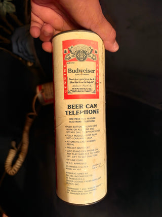 Vintage Budweiser Can phone Beer advertising 80's landline box and phone