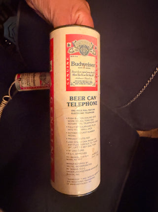 Vintage Budweiser Can phone Beer advertising 80's landline box and phone