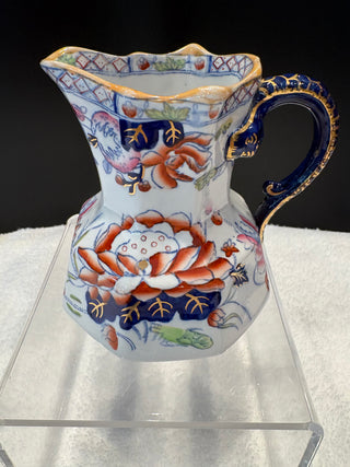 MASONS ENGLAND CREAMER, WATER LILY IN IMARI. 1860-1890