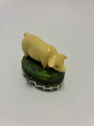 Vintage Trinket Box Mother Pig and Baby