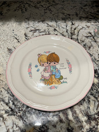 Vintage Precious Moments Plate “May Our Home Be Blessed With Family and Friends”