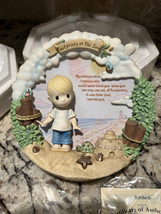 Vintage Precious Moments Plate “Footprints in the Sand”