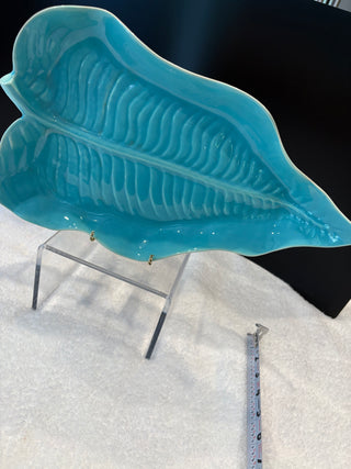 CATALINA TURQUOISE PINK LEAF PLATTER