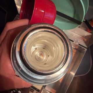 Vintage Thermos Grey Metal Picnic Basket w/plates cups and Hy-Lo Alladin Industries thermos