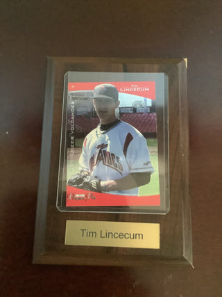 2006 Tim Lincecum Sports Card Plaque