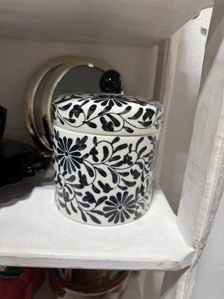 Floral Hand Painted Ceramic Canister