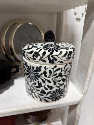 Floral Hand Painted Ceramic Canister