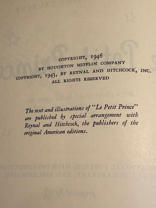 Vintage Book: Le Petit Prince, Educational Edition