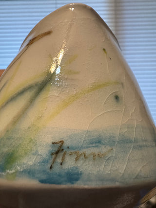 Cutout Swan Art Pottery Bowl