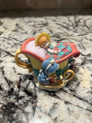 Vintage Precious Moments January Mini Teapot Avon Exclusive