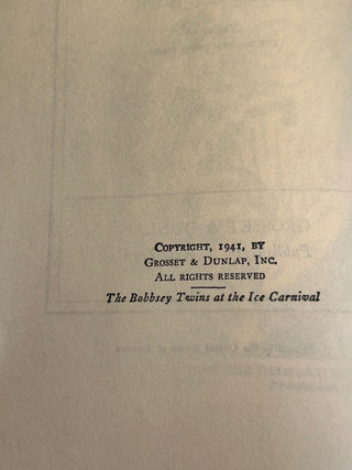 Vintage Book: The Bobbsey Twins at the Ice Carnival by Laura Lee Hope