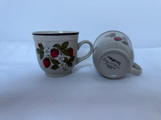 VTG strawberry stoneware mugs (2)
