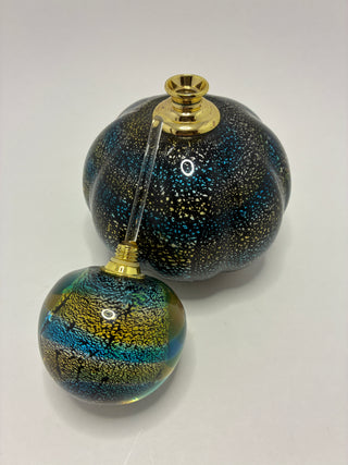 Vintage Murano-Style Art Glass Perfume Bottle – Gold Aventurine