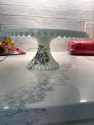 Vtg. American Milk Glass decorative pedestal by Con Cora