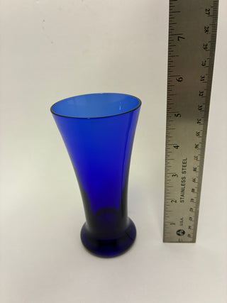 Cobalt Blue Glass Vase – Flared Mid-Century Style