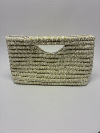 Vintage Hand-Beaded Clutch – Ivory Seed Bead (Antik Kraft)