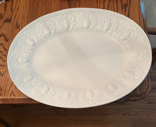 Beautiful and large Italian made white glossy ceramic serving platter.