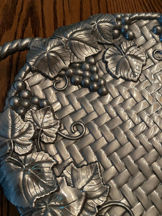 Vintage Lenox Grape Weave Metal Serving Tray