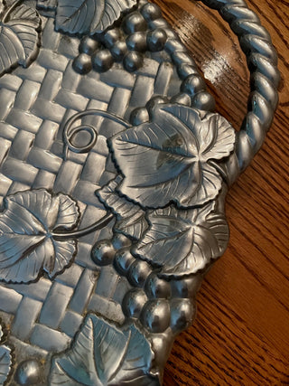 Vintage Lenox Grape Weave Metal Serving Tray
