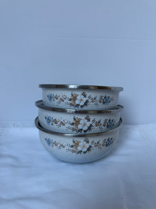 VTG Floral Enamelware Bowls