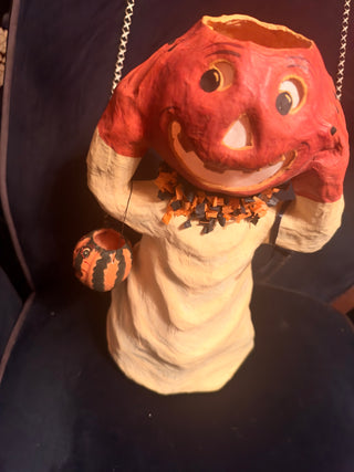 Bethany Lowe Lighted Pumpkin Figure Paper Mache Halloween Decor