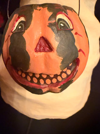 Bethany Lowe Lighted Pumpkin Figure Paper Mache Halloween Decor