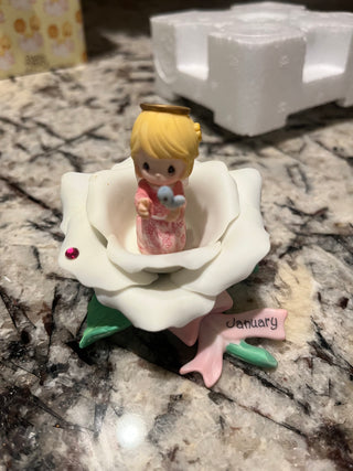 Vintage Precious Moments January Monthly Blossoms Figurine