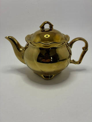 Vintage Gold Luster Ceramic Teapot