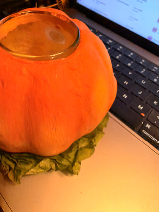 Bethany Lowe Spooky Halloween Pumpkin Votive Holder by Scott Smith Rucus Studio – 2012, 4"